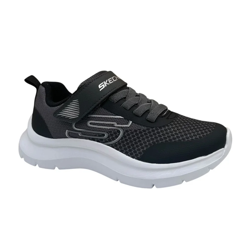 Skechers Squad Youth Boys Slip-on Sneakers Size 1 (1Y) Gray Charcoal Black Shoes